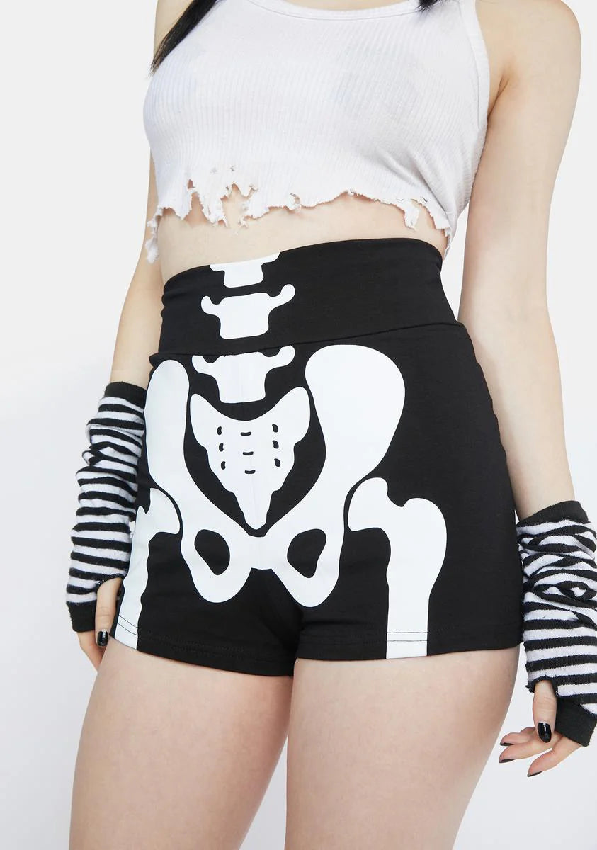 High Waist Skelly Booty Shorts