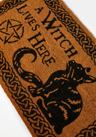 A Witch Lives Here Doormat