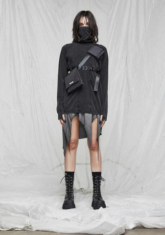 Synth Unisex Washed High Neck Mask Tee