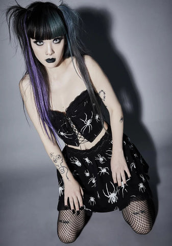 Web Of Sins Corset Crop Top