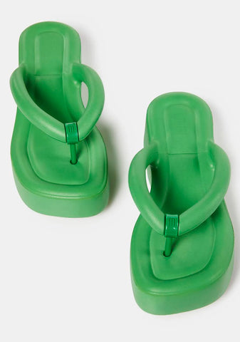 Green Free Platform Sandals