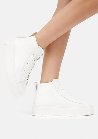 White Leather Judy High Top Sneakers