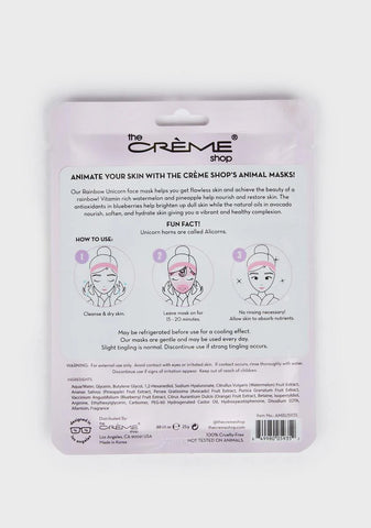 Be Magical, Skin! Animated Rainbow Unicorn Face Mask