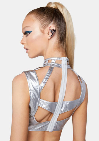 Chrome Rude Awakening Harness Bra Top