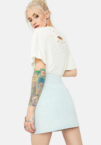 Road Less Traveled Star Patch Jean Skirt