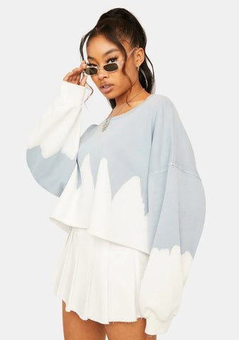 Sky Peaks And Valleys Cropped Sweater