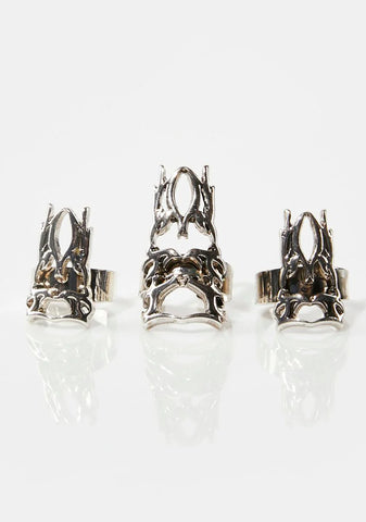 Compression 3-Piece Finger Rings Set