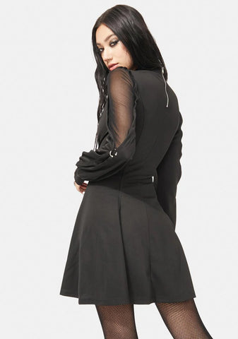 Transparent Sleeve Mini Dress