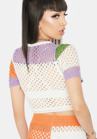 Lavender Make A Bet Crochet Top