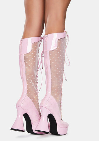 Playing Cupid Lace Up Boots