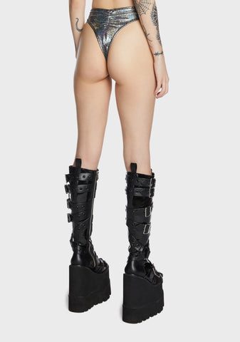 High Waist Thong Bikini Bottom