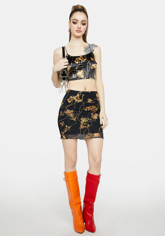 Baroque Lifestyle Satin Crop Tank