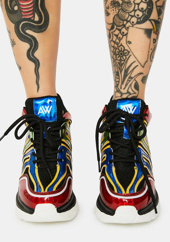 Rainbow Raisin Chunky Wedge Sneakers