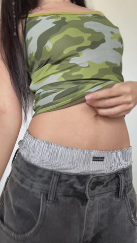 Majorly In Love Reversible Camo Mesh Halter Top