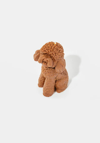 Honey Brown Poodle Candle