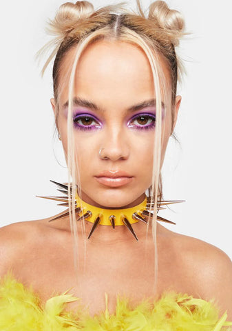 Yellow Mega Spikey Baby Collar
