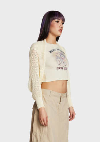 Break Time Knit Shrug - Light Brown