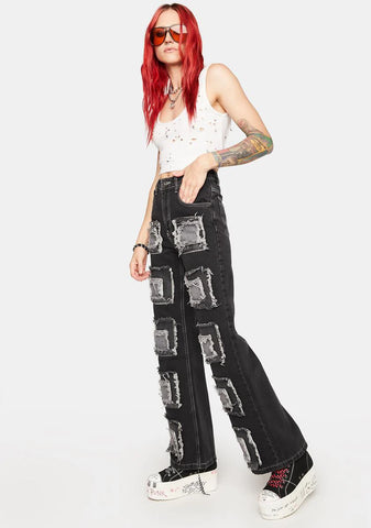 Charcoal Rubic Baggy Jeans