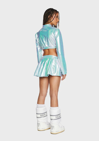 Aqua Just A Flirt Metallic Skort Set