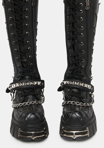 Pyramid Studded Boot Straps Set