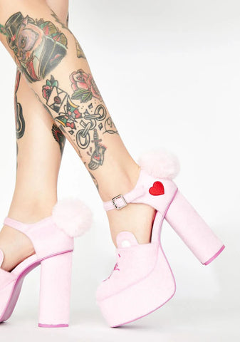 Ball Of Fluff Platform Shoes