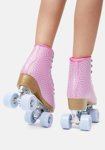 Wavy Checkered Impala Quad Skates