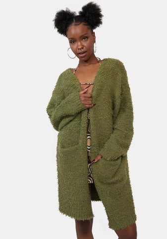 This Is Ur Space Fuzzy Cardigan