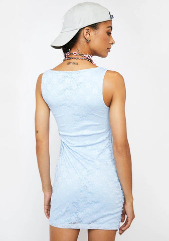 Lace Powder Blue Morkel Mini Dress