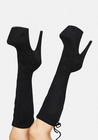 In The Club Platform Knee High Boots