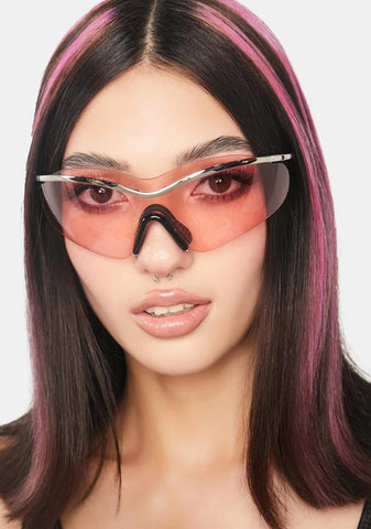 New Pop Pink Shield Sunglasses