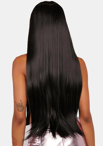 The Kourtney Long Straight Black Lace Front Wig