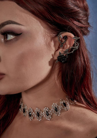 Black Rose Ear Wrap