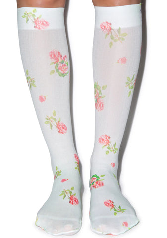 Vintage Rose Knee High Sox