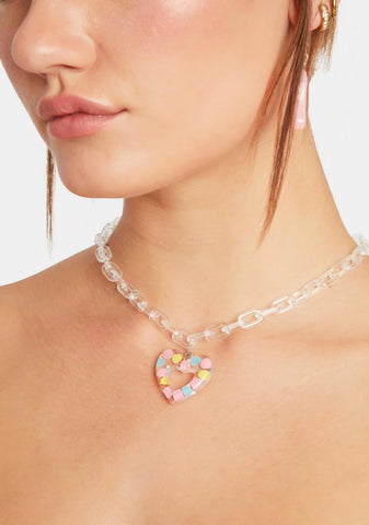 Blush Filled With Love Clear Chain Necklace