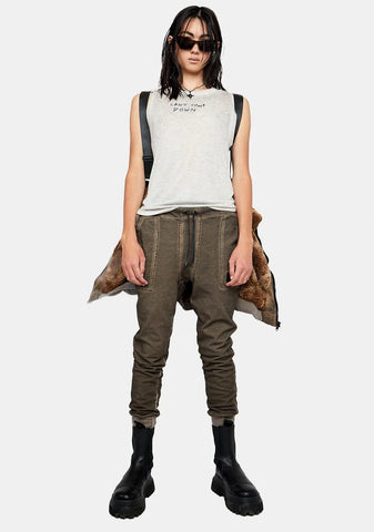 Atmosphere Unisex Washed Brown Joggers