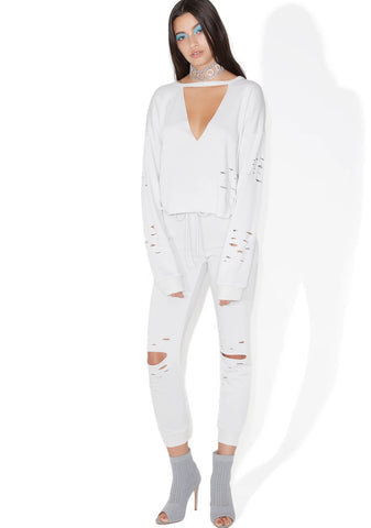 Lose Control Distressed Cutout Top