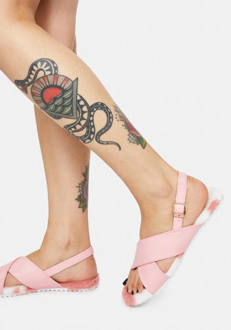 Sugar It's All Good Fuzzy Sandals