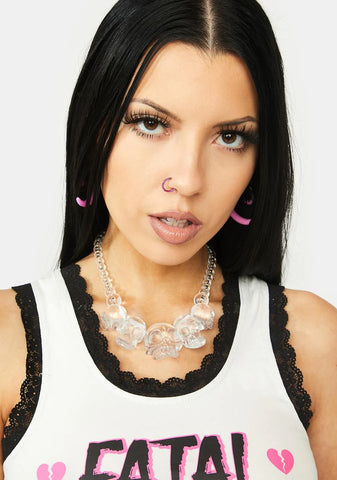 Crystal Clear Skull Necklace