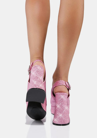 Paradise Heart Glitter Heels