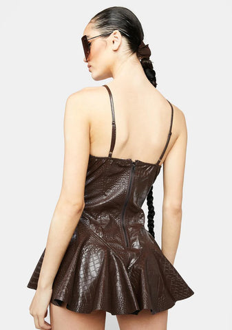 Choco Man Eater Crocodile Mini Dress