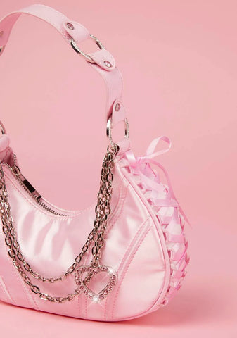 Swipe Right Satin Shoulder Bag