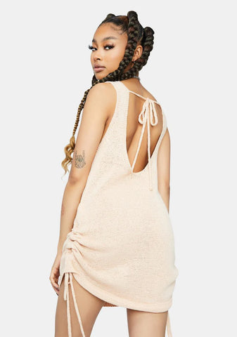 Don't Dare Me Knit Ruched Mini Dress