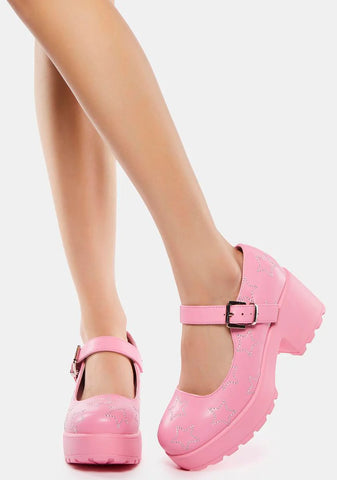 Pink Tira Diamante Mary Janes