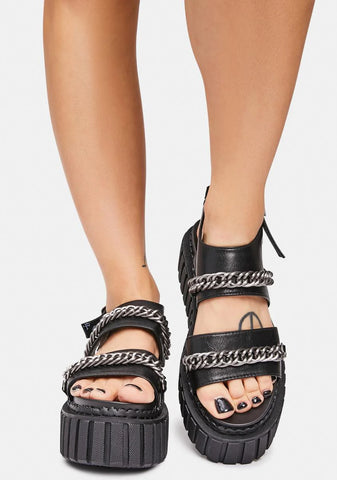 Chain Platform Sandals