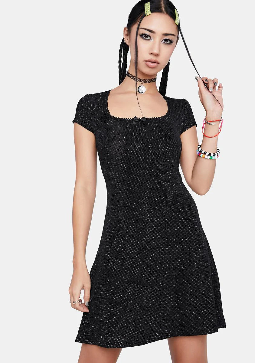 Lucky Caller Glitter Mini Dress