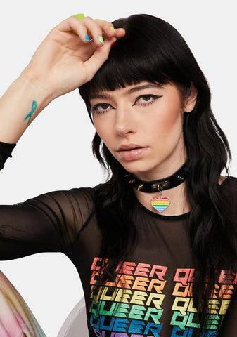 Colorful Punks Spiked Choker