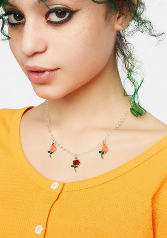 Rose Delight Charm Necklace