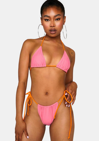 Pink Terry Leyna Bikini Bottoms