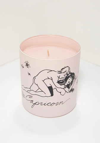Pink Capricorn Zodiac Massage Candle