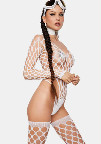 So Alluring Fishnet Bodysuit & Stockings Set